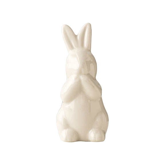 XIBUFE 2026 New Ceramic Bunny Rabbits Figurine Decor,White Porcelain Modern Tabletop Bookshelf Art Home Statues Decoration for Easter Rabbits Weddings Crafts Ornaments - Small