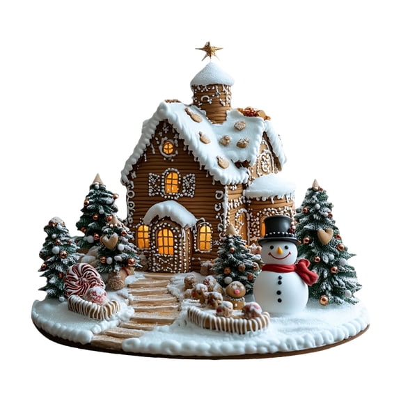 XIBUFE 2026 New Christmas Decoration Gingerbread House for Tabletop Interior Decor Kitchen Living Room Centerpiece Festive Ornament Gift Kitchen Christmas Decor