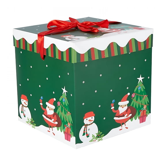XIBUFE 2026 New Christmas Nesting Gift Boxes with Lids,Stackable Nested Xmas Boxes Decorative Square Present Box for Gift Giving Holiday Decorative Gifts Present Wrapping,3 Assorted Sizes