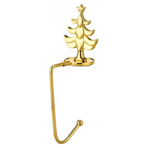 XIBUFE 2026 New Christmas Stocking Holder with Xmas Tree Ornaments,Non-Slip Fireplace Stocking Hanger Lightweight Metal Stocking Hangers for Mantle,Stocking Hangers Christmas Party Decoration