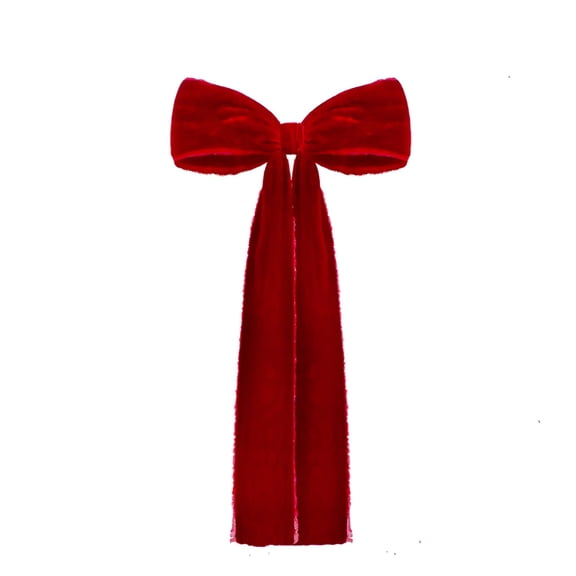 XIBUFE 2026 New Christmas Tree Bows Extra Large Christmas Tree Topper Velvet Bow Xmas Hanging Ornament Long Streamers Ribbon Bow for Indoor Party Decoration