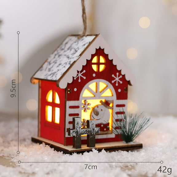 XIBUFE 2026 New Christmas Tree Village House Decorations Miniature Fairy Garden Accessories,Christmas Micro Diy Craft Pvc Mini Cottage Xmas Decoration,Christmas Small House Decoration