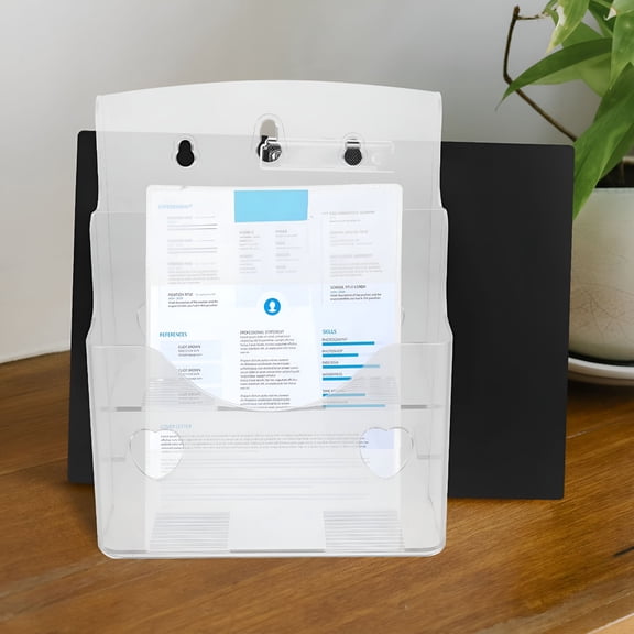 XIBUFE 2026 New Clear Acrylic Brochure Holder A5 2 Tier Display Stand for Wall Mount & Counter, Office, Reception Areas, Trade Shows, Retail Displays, Lobbies