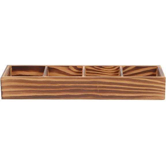 XIBUFE 2026 New Coffee Bag Organizer Tea Dispenser Sugar Storage Box 4 Compartments Chest Snackbox Tray Wood, for Kitchen, Countertop, Pantry, Office, Home, Organization, Storage