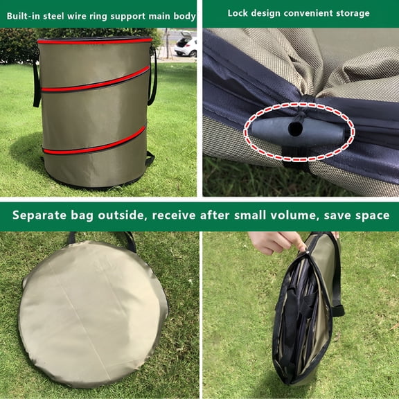 XIBUFE 2026 New Collapsible Garden Bag for Yard Waste,Reusable Container for Lawn Care and Gardening,Outdoor Reusable Waterproof Collapsible Container Gardening Bag
