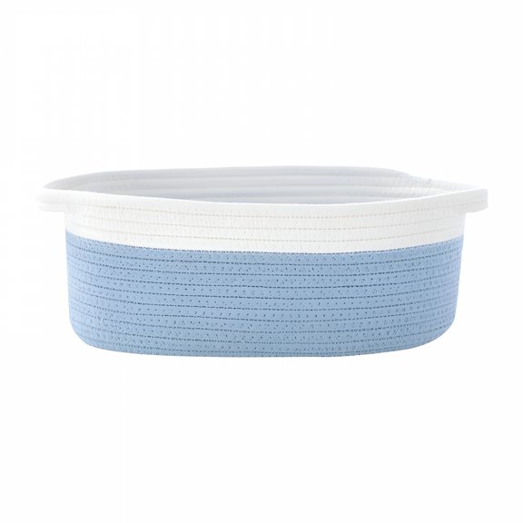 XIBUFE 2026 New Cotton Rope Basket Decorative Storage Organizer, Dog Toy Basket, Dog Storage Organizer, Empty Gift Basket Woven Basket with Handle for Laundry Shelves White Light Blue