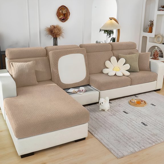 XIBUFE 2026 New Couch Covers Sectional Couch Covers for L Shaped Chaise Stretch 3 Cushion Couch Sofa Slipcovers for Dogs Pet 2 Cushion Seat Leather L Shape Furniture Protector Sofa Cover