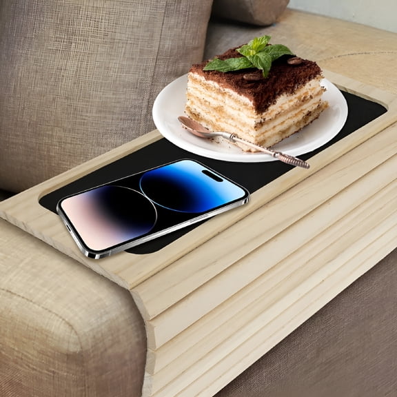 XIBUFE 2026 New Couch Cup Holder Bamboo Wood Sofa Armrest Tray Foldable Sofa Cup Holder Anti-Slip Couch Arm Cup Holder Sofa Side Storage Tray for Sofa, Couch, Loveseat, Recliner, Living Room