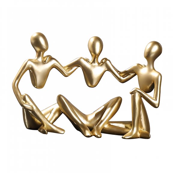XIBUFE 2026 New Creative Sculpture Bookshelf Figurine Character Art Thinking Statue Home Decoration for Coffee Table Indoor Study Living Room Golden