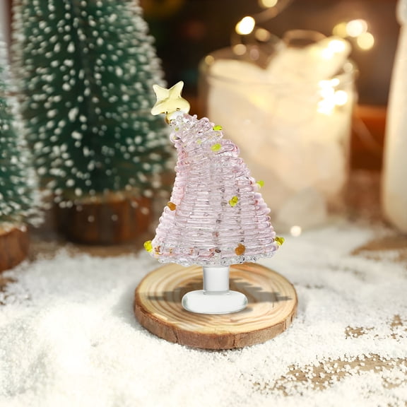 XIBUFE 2026 New Crystal Christmas Tree Small Glass Christmas Tree Crystal Xmas Tree Holiday Table Tree Glass Pine Tree Resin Sea Glass Christmas Tree Xmas Ornaments Dining Table Little Vacation