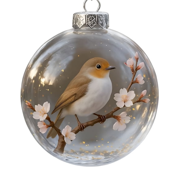 XIBUFE 2026 New Crystal Glass Ornament Bird Christmas Ball Ornament,Xmas Tree Memorial Gifts for Holiday Indoor Home Decor for Living Room,Mantel,Shelf,Office,Bedroom