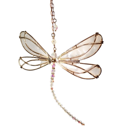 XIBUFE 2026 New Crystal Rainbow Suncatcher Dragonfly,Unique Metal Dragonfly Design Wall Decorations,Crystal Light Reflection Effect Handcrafted Long Lasting Decor Home Decor,Style2,10.2*5.6In