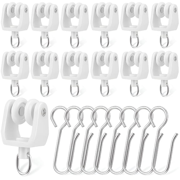 XIBUFE 2026 New Curtain Rail Accessory 30 Pcs Curtain Gliders Plastic White for Curtain Track Accessories for Home, Office, Living Rooms, Bedrooms, Window Treatments, Curtain Installations