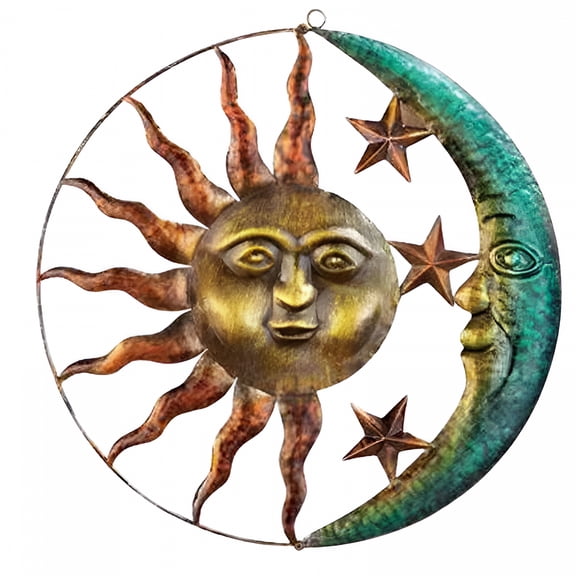 XIBUFE 2026 New Decoration Crafts Anti-Rust Fence Balcony Metal Wall Art Sun Moon Outdoor Indoor for Fences, Balconies, Gardens, Patios, Outdoor Spaces, Home Decor, Wall Art, Nature-Themed Decoration