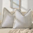 thumbnail image 1 of XIBUFE 2026 New Decorative Throw Pillows for Couch 18X18 Inch Farmhouse Accent Square Throw Pillow Striped Patchwork Linen Spring Pillows for Sofa Couch Chair Bedroom,1Pack,Blue, 1 of 5