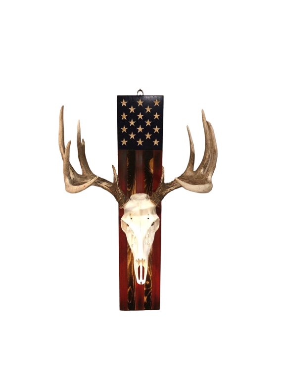 2026 New Deer Skull Mount Exquisite Carving European Mount Skull Hanger for Home,Office,Study Wooden Material Deer Antler Mounting Kit Unique Design Vertical