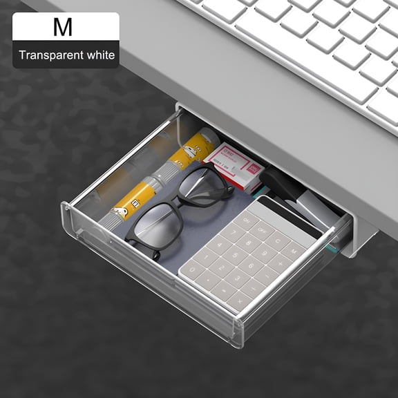 XIBUFE 2026 New Desk Drawer Attachment Pencil Organizer Desk Hidden Desk Organizer Under Desk Organizer Adhesive Pen Holder Desk Accessories Workspace Organ,Office Organization
