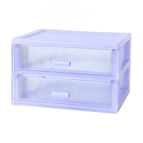 XIBUFE 2026 New Desk Organizer,Plastic Desk Drawer Organizer,Stackable Storage Drawers,Multifunctional Desk Storage Box Perfect for Collection Small Item Cosmetic Office Supplies,2 Drawers,Purple