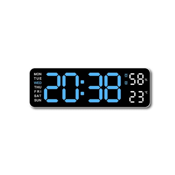XIBUFE 2026 New Digital Clock Customizable Digital Calendar Smart Digital Wall Clock Enhanced Readable Digital Clock for Every Room Living Rooms Offices Kitchens Bedrooms Study Spaces