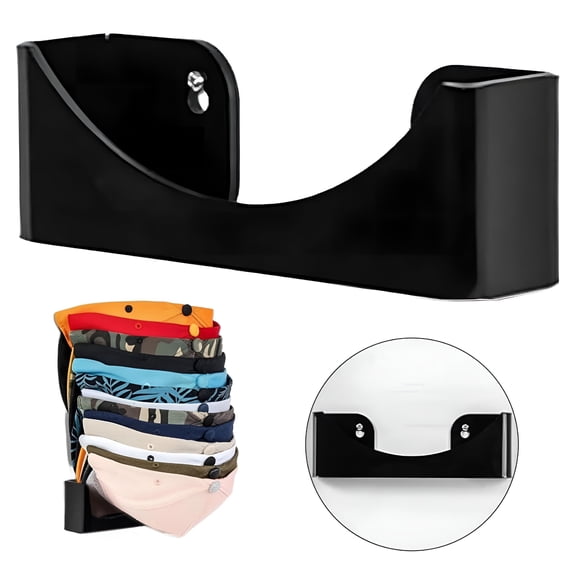 XIBUFE 2026 New Dome Hat Rack Wall Vertical Storage Hanger for Cowboy&Baseball Caps for Home&Kitchen for Bedroom,Closet,Entryway,Garage Black