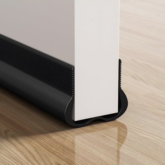 XIBUFE 2026 New Door Draft Stopper for Bottom of DoorCuttable Door Sweep for Bottom of DoorUnder Door Draft Blocker InsulatorAdjustable Weather Stripping Door SealDust BlockerNoise Stopper Black