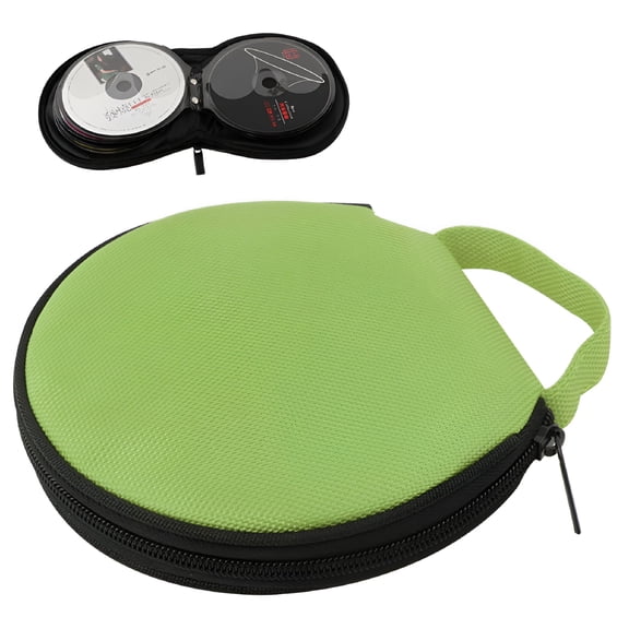 XIBUFE 2026 New Dvd Storage Punk Round Cd Case 20 Disc Capacity Portable Cd Holder with Hand Strap for Car Travel Home for Car,Travel,Home,Office,Dorm-Green
