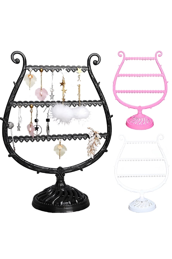 2026 New Earring Holder,Jewelry Rack,Display Organizer for Piercings,Earrings Organizer 3-Layer Ear Stud Holder Earring Display Stand Wooden Base Jewelry Organizer for Hanging Earrings