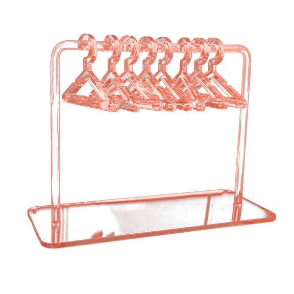 XIBUFE 2026 New Earring Organizer Stand,Clear Acrylic Jewelry Holder with Mini Hangers,Cute Earrings Hanging Display Rack,Transparent Piercings Dangle Ear Stud Towers Storage for Girls