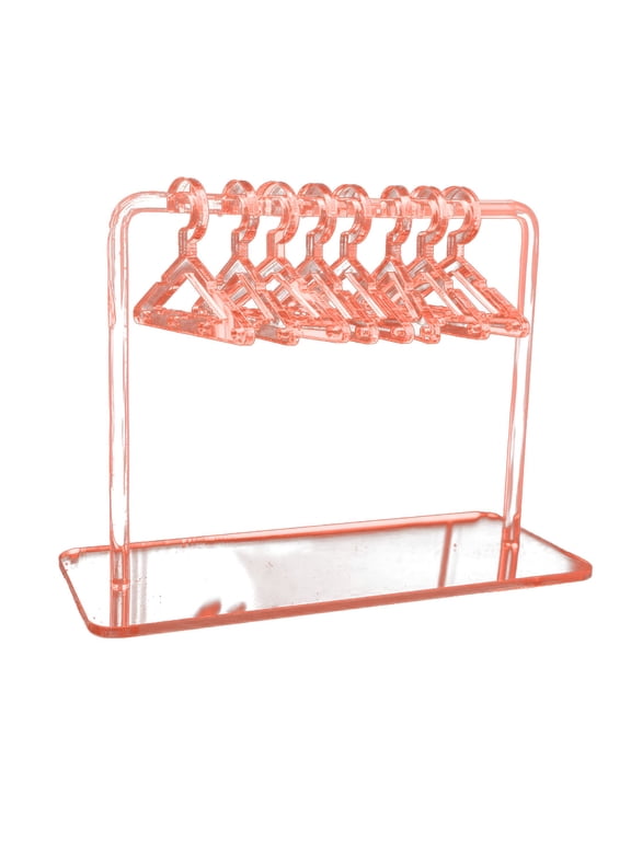 2026 New Earring Organizer Stand,Clear Acrylic Jewelry Holder with Mini Hangers,Cute Earrings Hanging Display Rack,Transparent Piercings Dangle Ear Stud Towers Storage for Girls