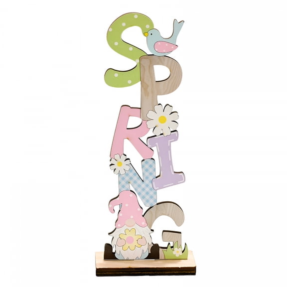 XIBUFE 2026 New Easter Bunny Gnome Decorative Signs,Wooden Letter Signs Easter Eggs Rabbit Painted Spring Tabletop Decorations Home Decor Signs Diy Indoor Ornaments Holiday Party Supplies