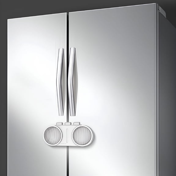 ZHZFKQ Adhesive French Door Safety Lock White,Childproof for Kitchen Fridge