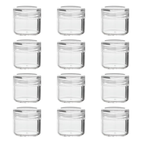 XIBUFE 2026 New Empty Clear Plastic Bead Storage Container Jar with Rounded Screw-Top Lids for Beads,Jewelry,Craft Supplies,Small Parts,Diy Projects