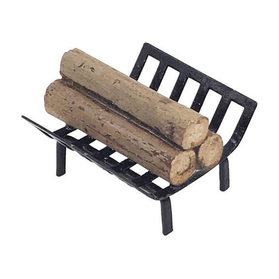 XIBUFE 2026 New Firewood Rack,Miniature Realistic Design Wood Log Rack,Long-Lasting Metal Construction Perfect 1:12 Scale Ratio Firewood Storage Rack,Black
