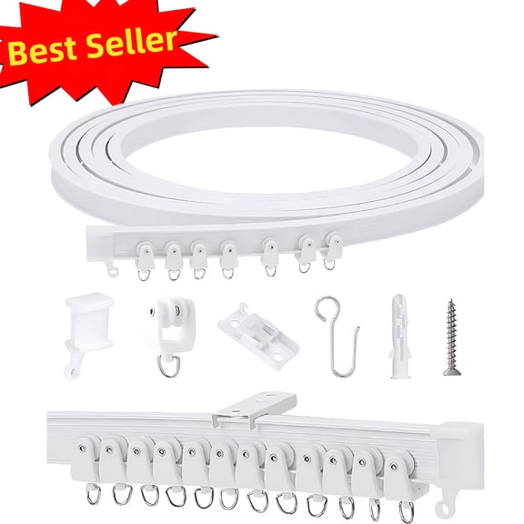 XIBUFE 2026 New Flexible Bendable Ceiling Curtain Track,1M (3.28Ft),Ceiling Track Ceiling Mount,For Curtain Track with Track Curtain System,Rv Curtain Spacer,Curtain Ceiling Track-1Pc