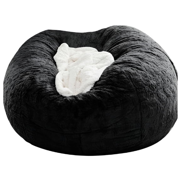XIBUFE 2026 New Gigantic Bean Bag Excluding Fillers Bean Bag for Adults Large Bean Bag for Adults Bean Bags Chair Chair Cover Large Circular Softfluffy Comfortable Velvet Sofa Cover for Living