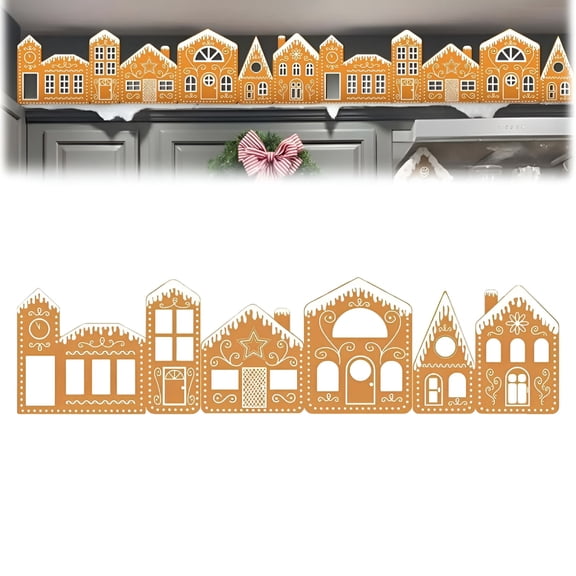 XIBUFE 2026 New Gingerbread Village Magic,Christmas Gingerbread House Tabletop Decorations with Light,Wooden Christmas Village Centerpieces Gingerbread Xmas Decor for Table Farmhouse Rustic Decor