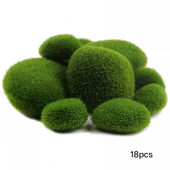 XIBUFE 2026 New Green Polystyrene Styrofoam Artificial Moss Decoration, Set of 18 for Home Decor, Crafts, Diy Projects, Terrariums, Floral Arrangements, Seasonal Decorations.