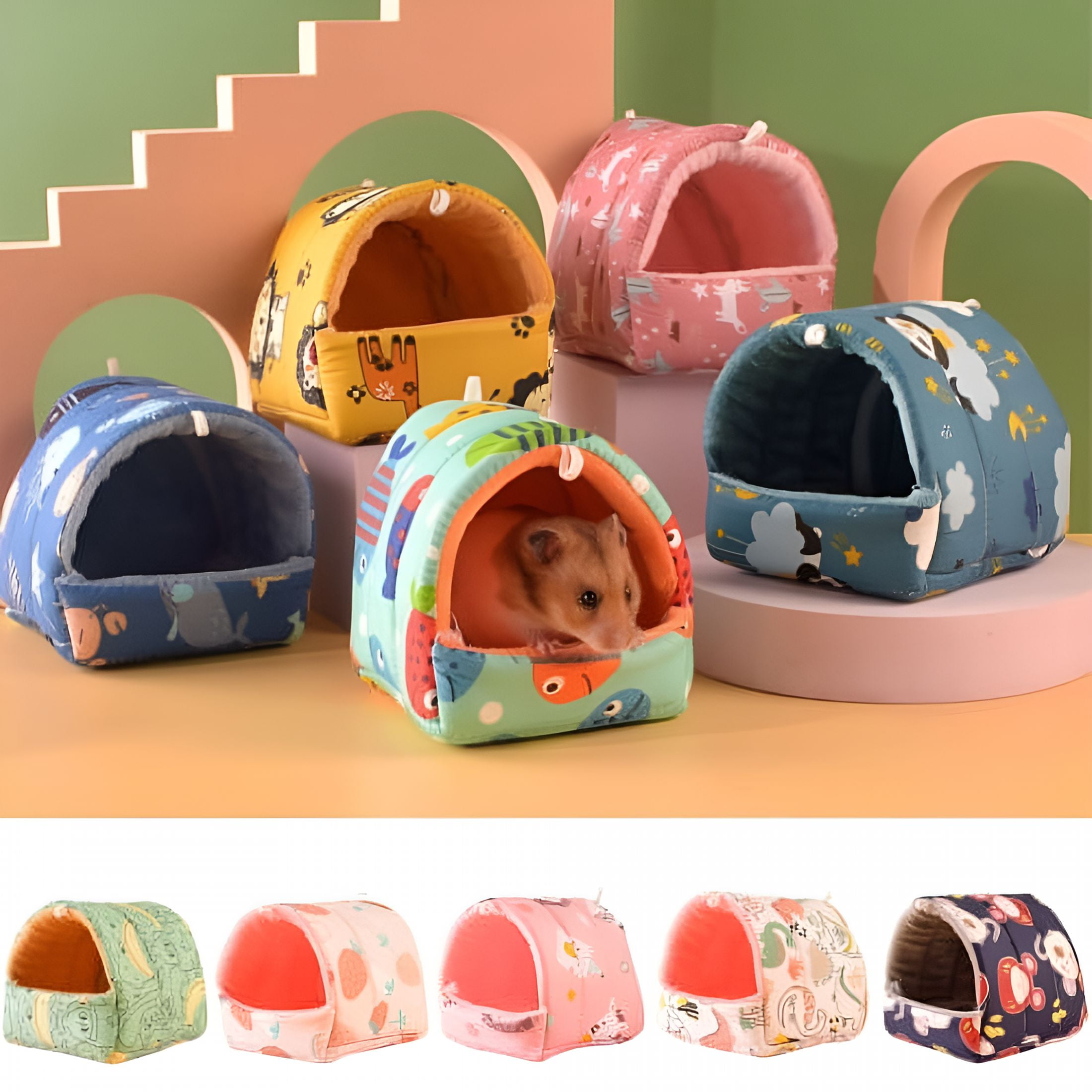 XIBUFE 2026 New Guinea Pig Tent Bed Cartoon Pattern Warm Tunnel for ...