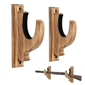 XIBUFE 2026 New Gun Rack Wood Shotgun Rifle Wall Mount Holder Display Rack for Hunting,Firearms,Garage,Man Cave,Shooting Range,Home Storage