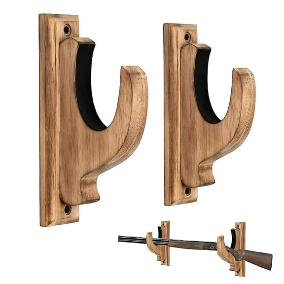 XIBUFE 2026 New Gun Rack Wood Shotgun Rifle Wall Mount Holder Display Rack for Hunting,Firearms,Garage,Man Cave,Shooting Range,Home Storage