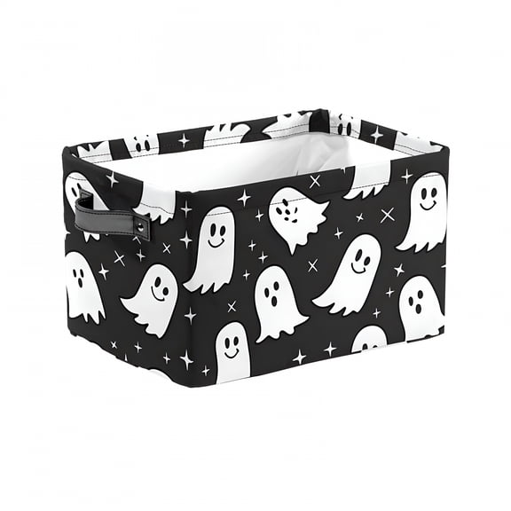 XIBUFE 2026 New Halloween Storage Basket Halloween Toy Baskets Halloween Gift Basket Rectangular Halloween Basket Trick Or Treat Basket for Halloween Parties Cute Storage Bin Boo Basket Cute Basket