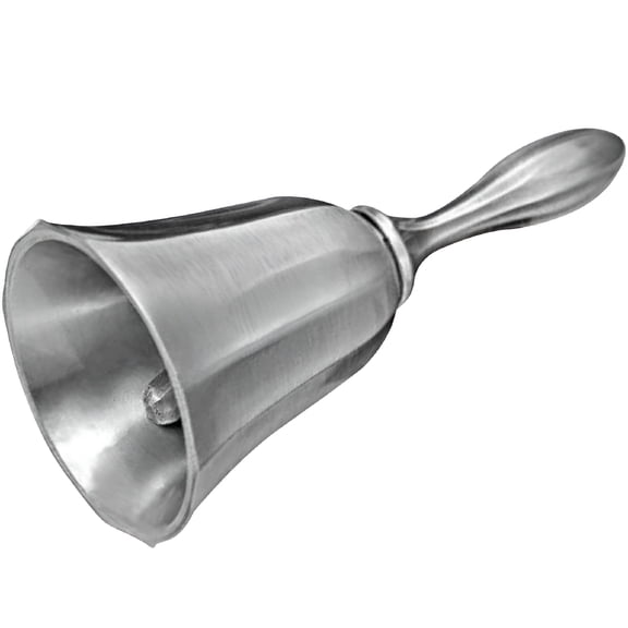 XIBUFE 2026 New Hand Held Bell Pantry Bell Silver Zinc Alloy 1Pcs, for Home Decor, Kitchen Use, Service Bell, Event Signaling, Party Decoration