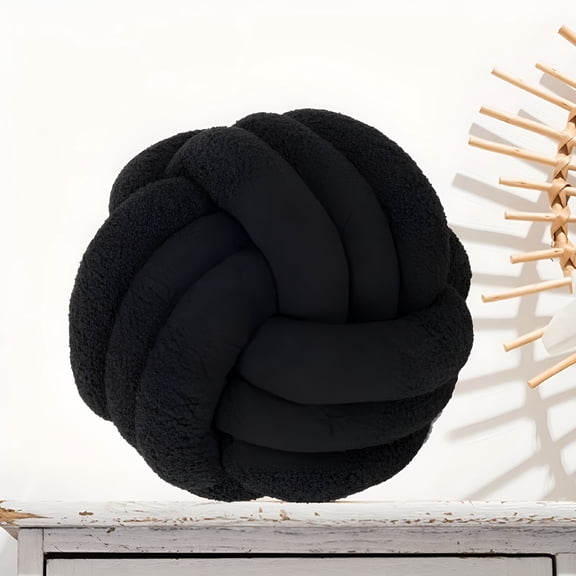 XIBUFE 2026 New Hand-Knitted Knot Ball Throw Pillow,Contemporary Style,Lamb Wool-Like Polyester Cover,Cotton Filling,Hand Wash Only,Decorative Multipurpose Cushion for Sofa,Bed,All-Season - Adult