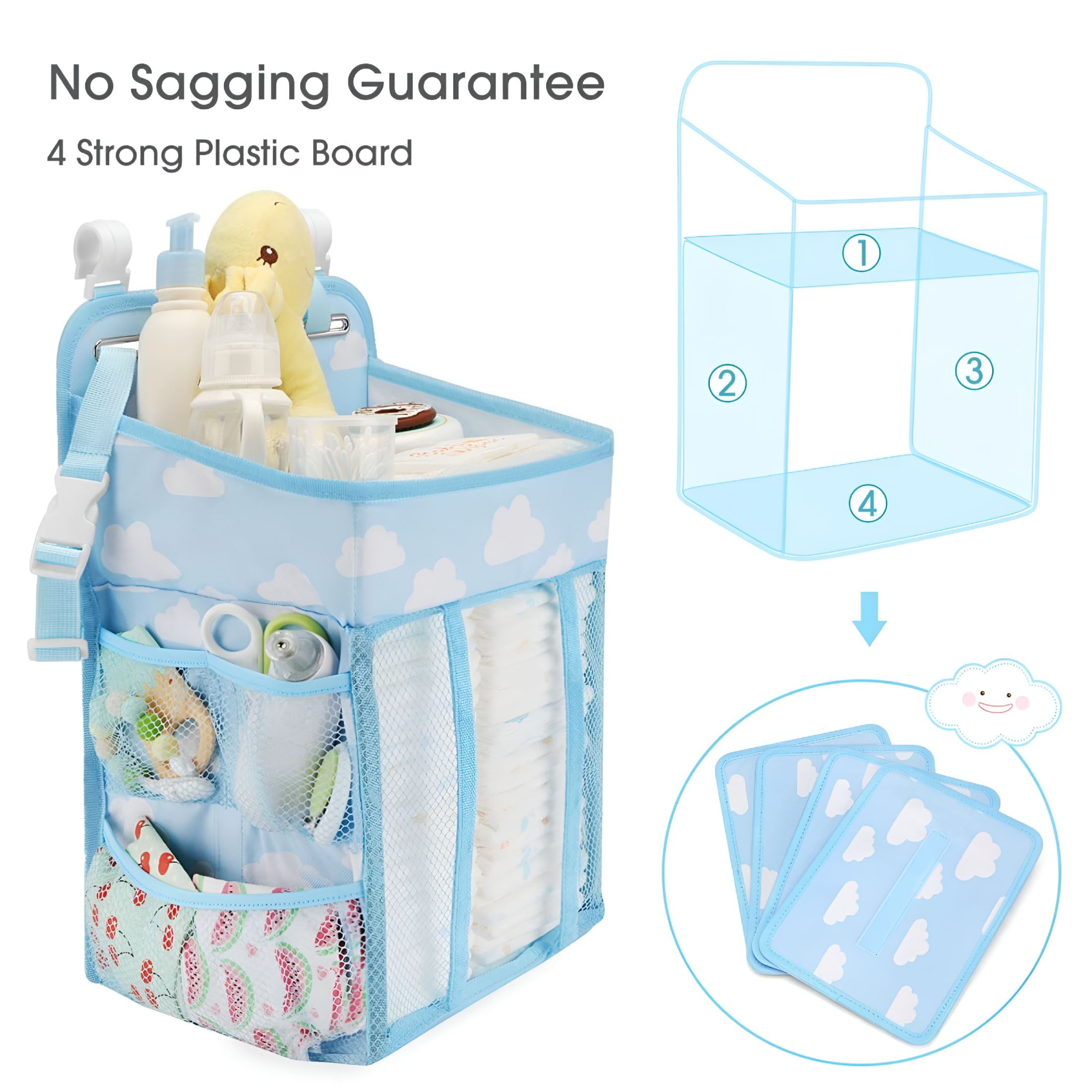 XIBUFE 2026 New Hanging Baby Diaper Caddy Organizer,Diaper Stacker,Baby Crib Hanging Classified Storage Bag Organizer for Changing Table,Crib,Playard Or Wall&Nursery Organization