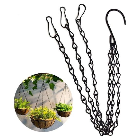 XIBUFE 2026 New Hanging Basket Chains Hanging Flower Pot Chains,3 Point Hanging Chains,Plant Basket,Lantern,Decorative Hanging Chain Sets for Indoor, Outdoor, Garden, Patio 18 Inches