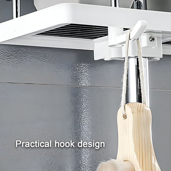 XIBUFE 2026 New Hanging Shower Caddy Bathroom Organizer,Rustproof Shower Shelf Racks Over Shower Head,No Drilling Inside Bath Shower Rack Shelves Over Showerhead for Shampoo with Soap Holder
