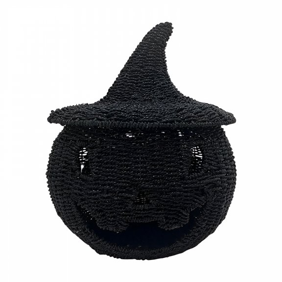 XIBUFE 2026 New Happy Haunting Seagrass & Metal Pumpkin - =Halloween Pumpkin Decorations for Indoor & Outdoor- Jack-O-Lantern Pumpkins Autumn Fall Decorations for Home