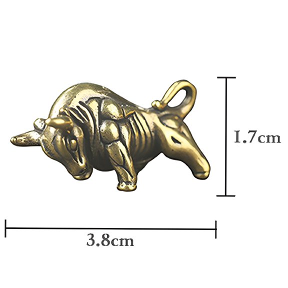 XIBUFE 2026 New Home Decor Brass Figurine Small Cow Statue House Ornament Animal Figurines Office,For Living Rooms,Offices,Home Decor,Gift Giving