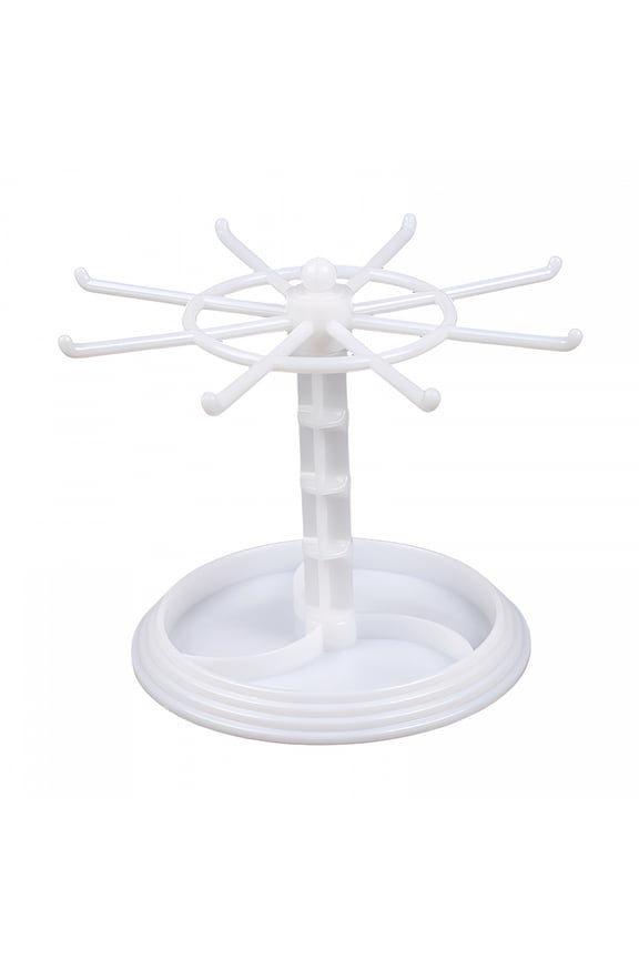 2026 New Jewelry Organizer Hanging Rack/Rotating Jewelry Display Stand/Jewelry Hanger Necklace Holder/For Dresser Watch Counter Bathroom, Short White, for Bedroom, Closet, Vanity