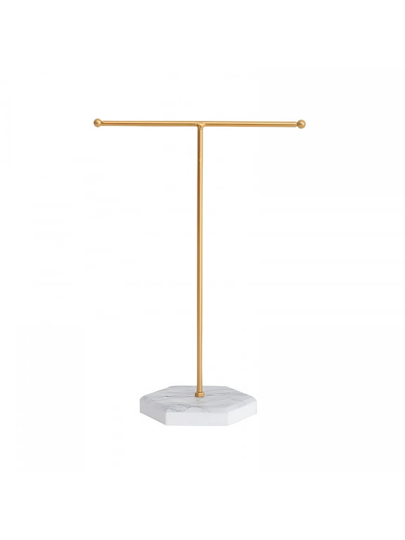 2026 New Jewelry Stand Display Necklace Holder T-Bar Plated Metal Tabletop Jewelry Organizer Tower for Show Jewelry Hanging Pendant Earring Bracelet Ring Accessorie Cabinet Shelf